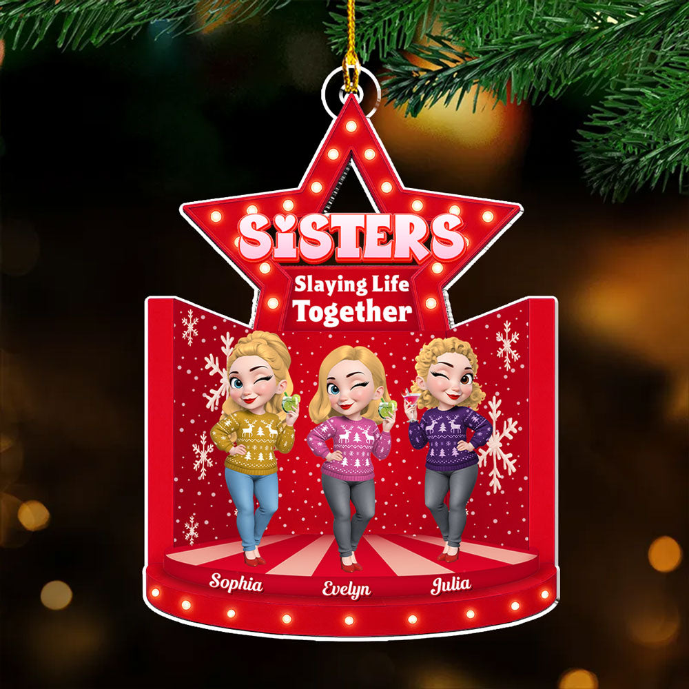 Bestie Claus Is Coming To Town - Personalized Custom Acrylic Ornament