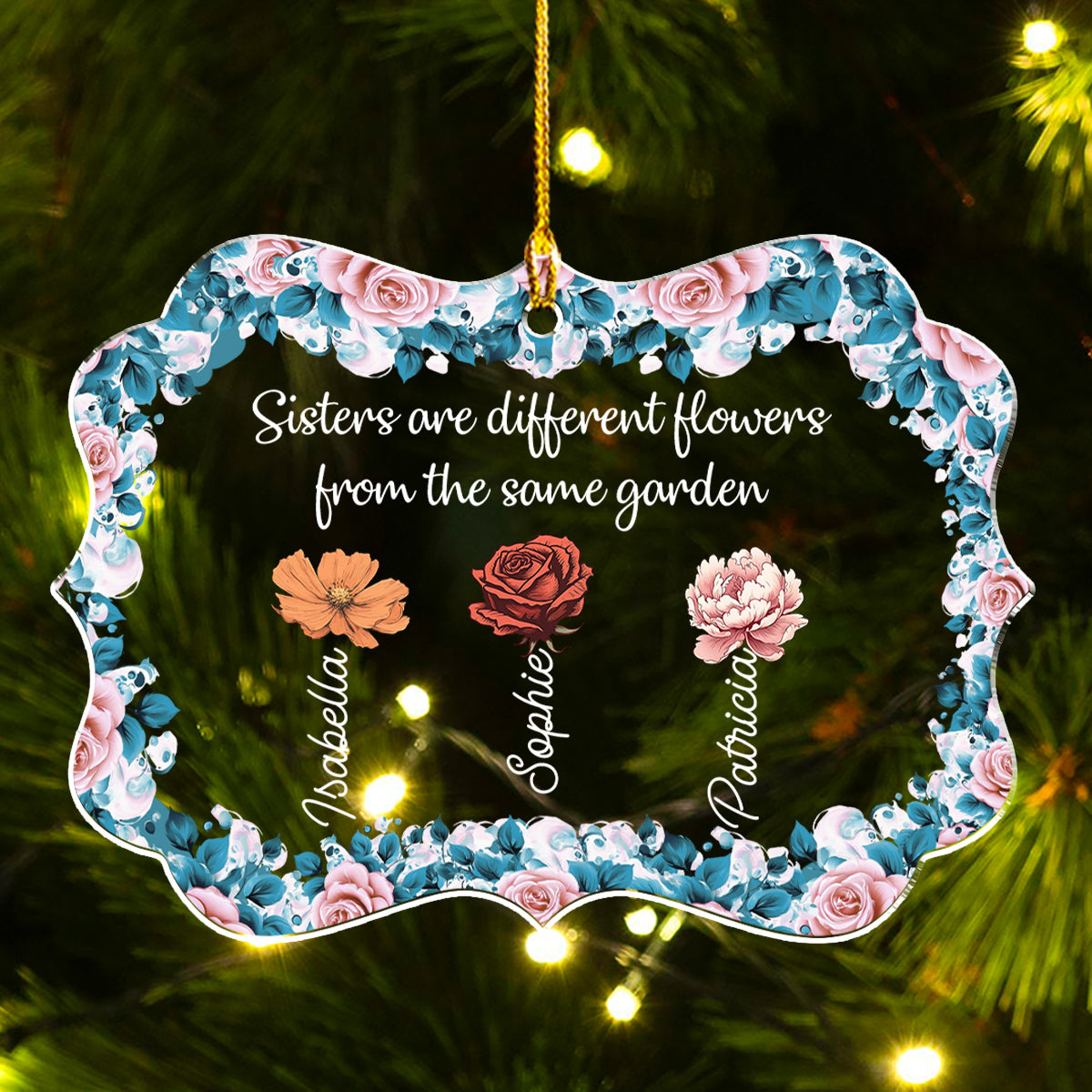 Different Flowers From The Same Garden - Personalized Custom Acrylic Ornament