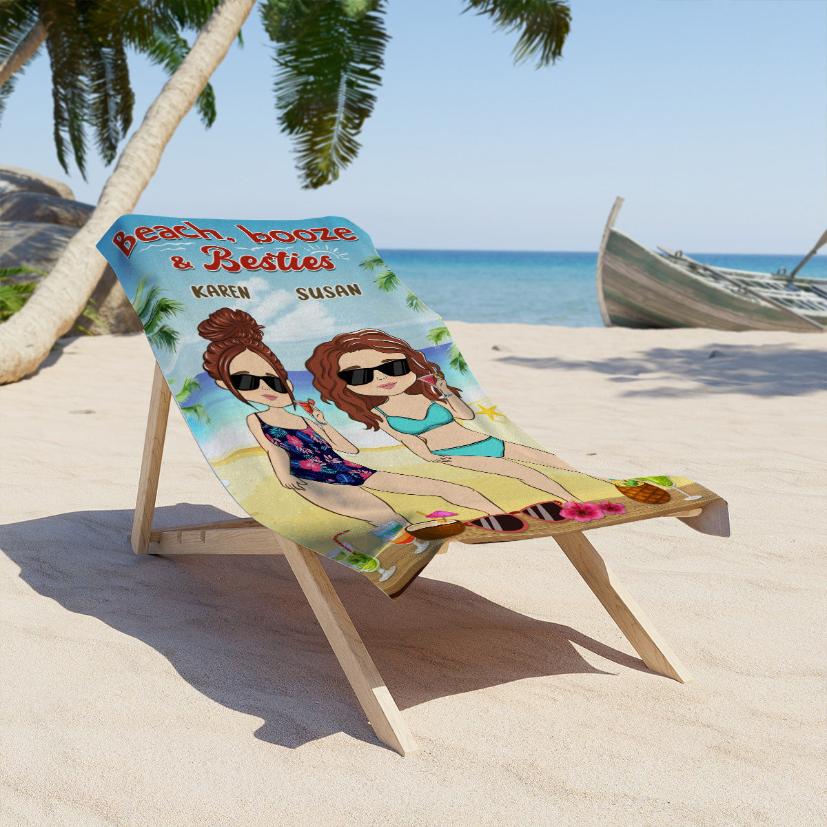 Beach & Besties - Personalized Custom Beach Towel