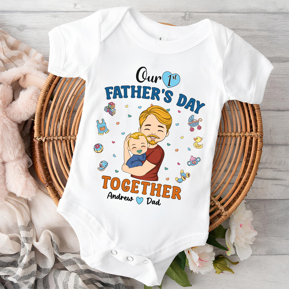 1st Fathers Day Together - Personalized Custom Onesie