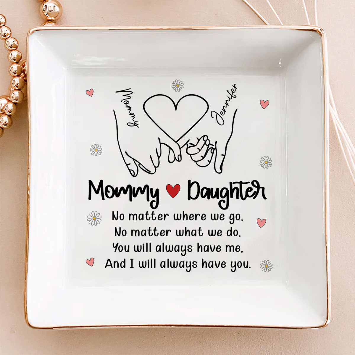 Mother And Daughter - Personalized Custom Jewelry Dish