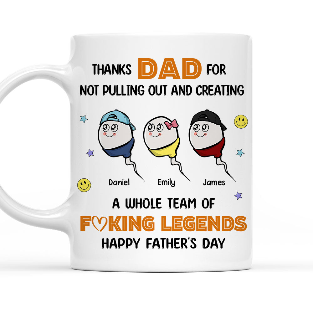 Thanks Dad For Creating A Legend - Personalized Custom Coffee Mug