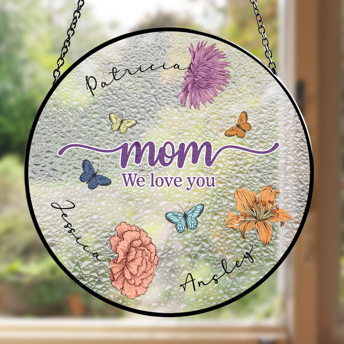 Mom You Brighten My Life - Personalized Custom Window Hanging Suncatcher