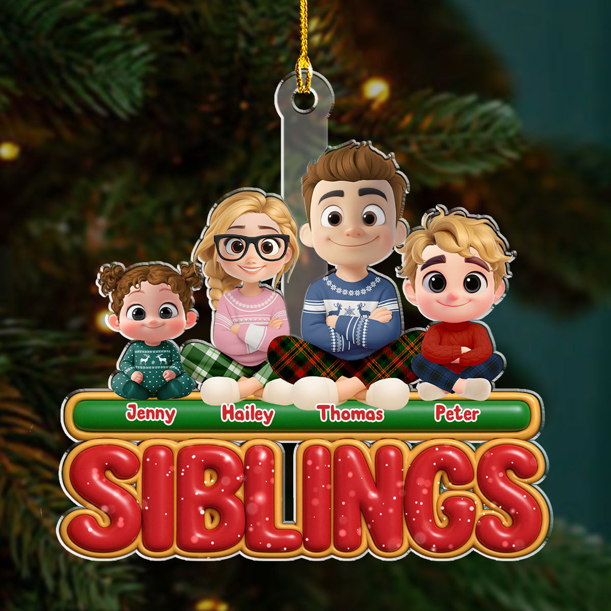 My Siblings Is Here - Personalized Custom Acrylic Ornament
