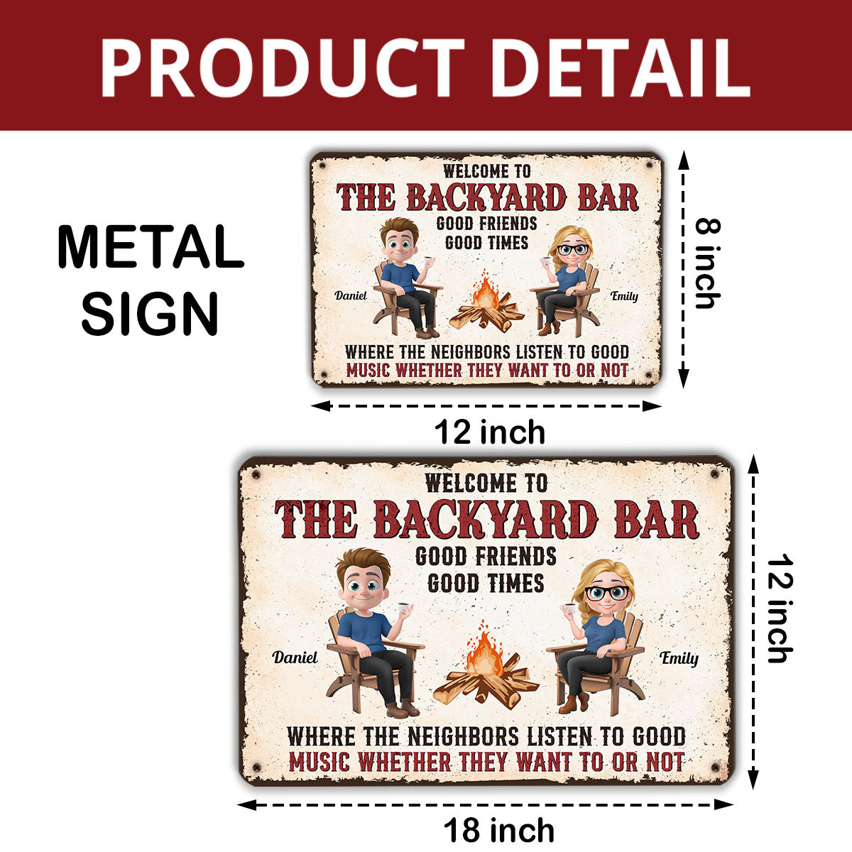 Patio Grilling Listen To The Good Music - Personalized Custom Metal Sign