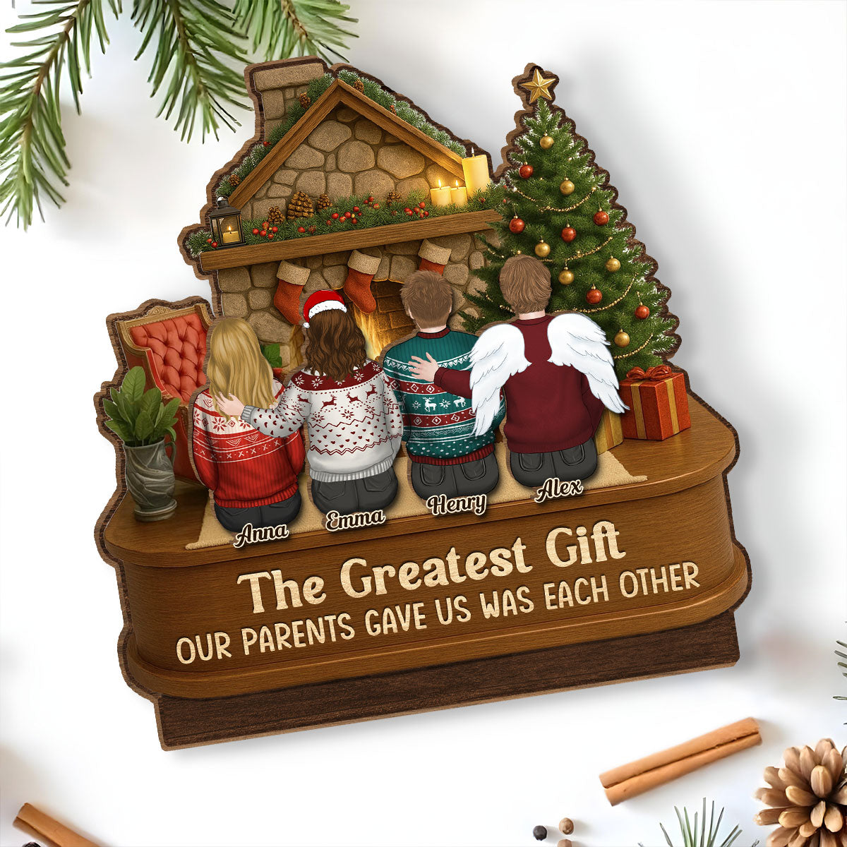 The Greatest Gift - Personalized Custom 2-Layer Wood Plaque With Flat Base