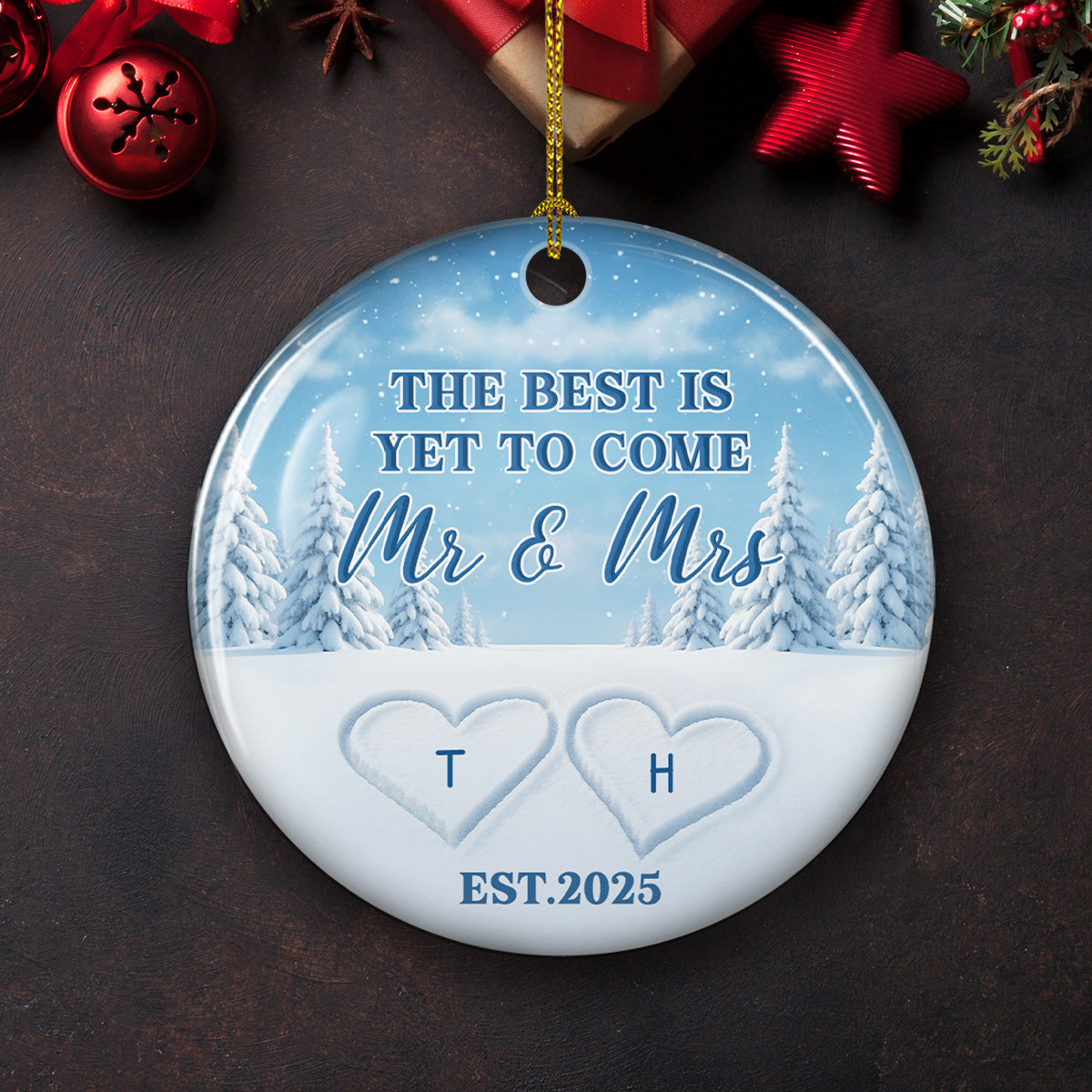 Writing On Sand - Personalized Custom Ceramic Ornament