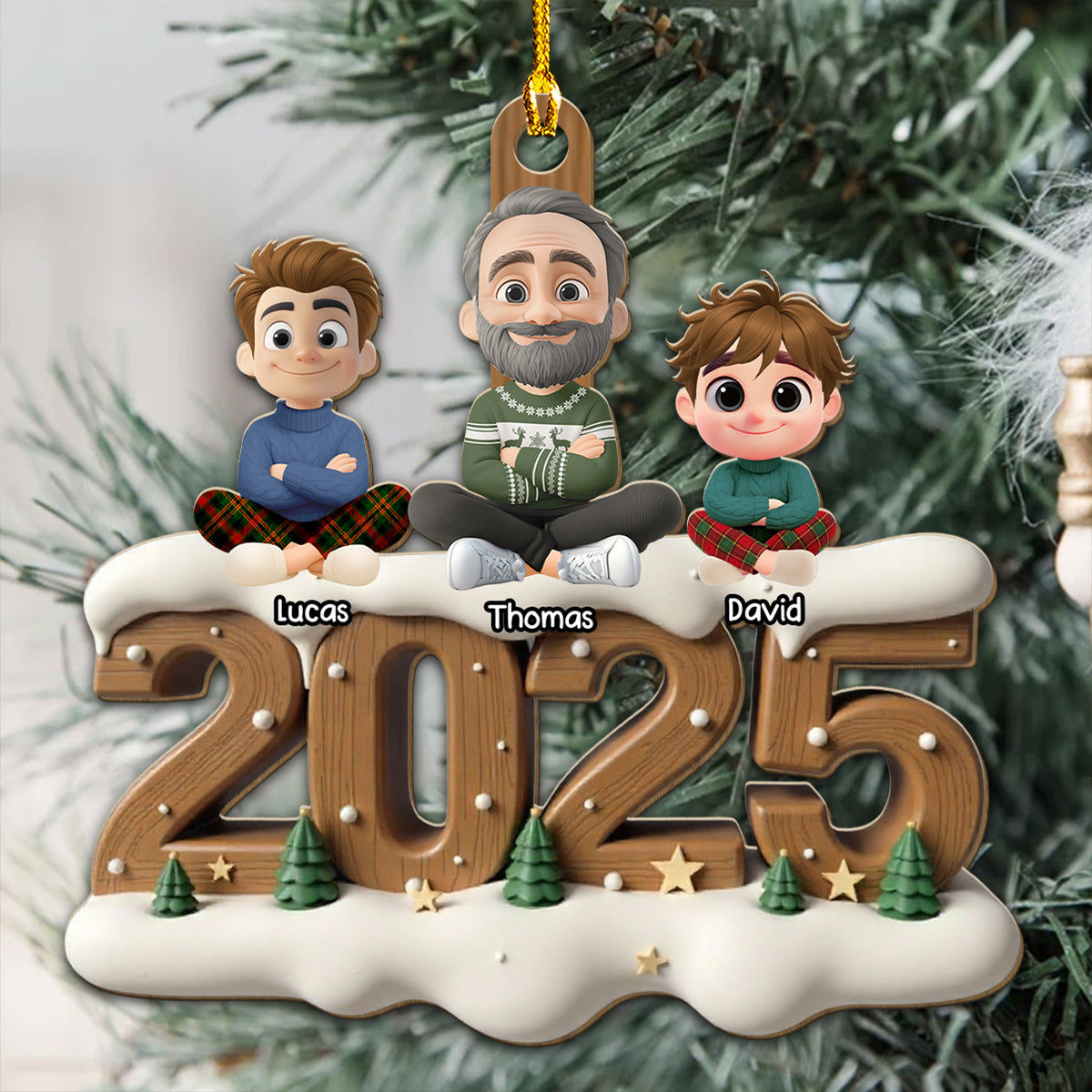 As An Extended Family - Personalized Custom 3D Effect Wood Ornament