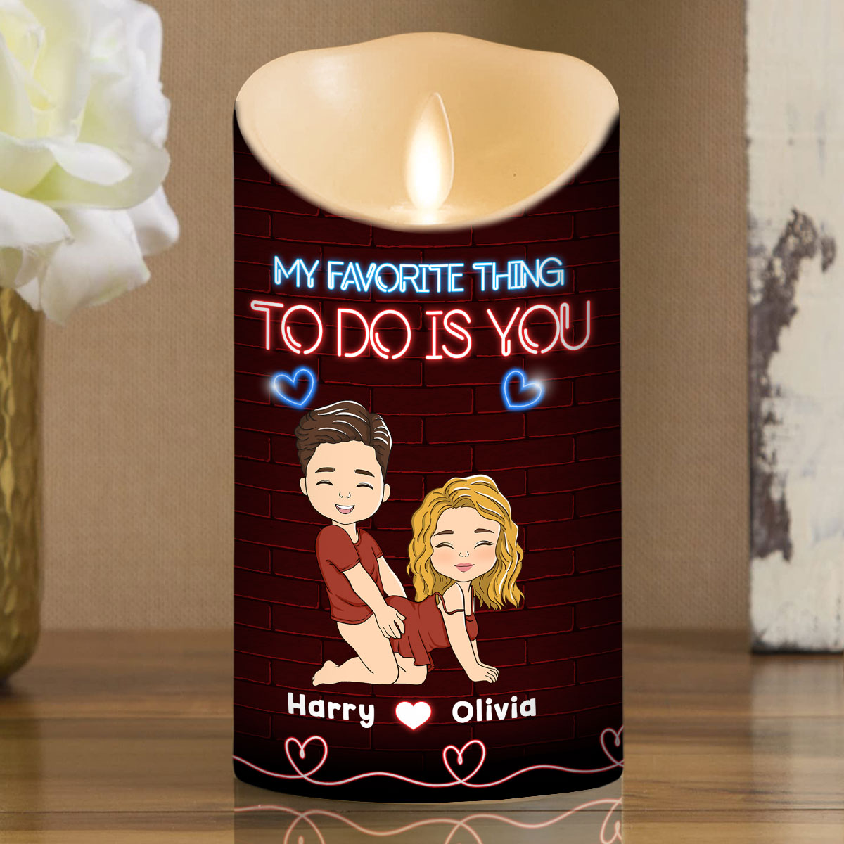 My Favorite Thing - Personalized Custom LED Candle