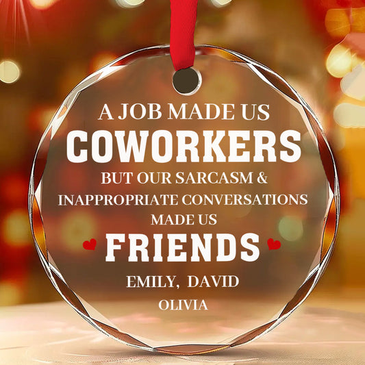 Made Us Friends - Personalized Custom Glass Ornament