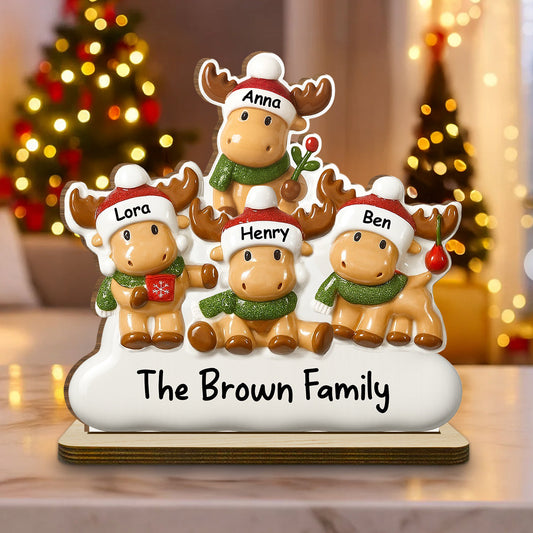 Cute Family - Personalized Custom 2-Layer Wood Plaque With Flat Base