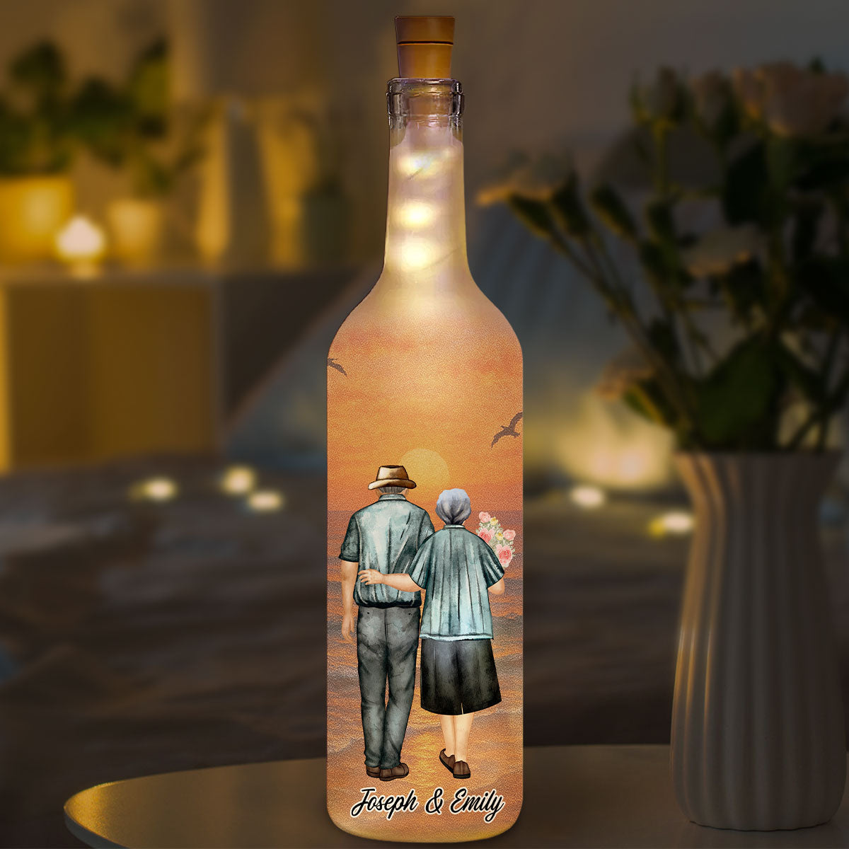 To The End Of Our Life - Personalized Custom Bottle Lamp