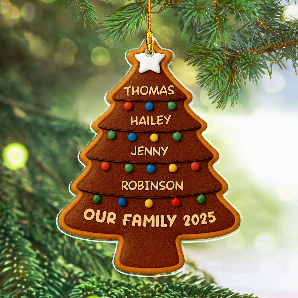 Our Family Christmas Tree 2025 - Personalized Custom Acrylic Ornament
