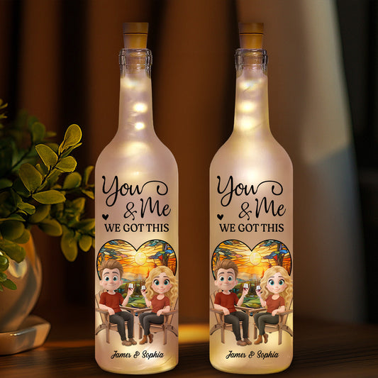 Our Hearts Beat As One - Personalized Custom Bottle Lamp