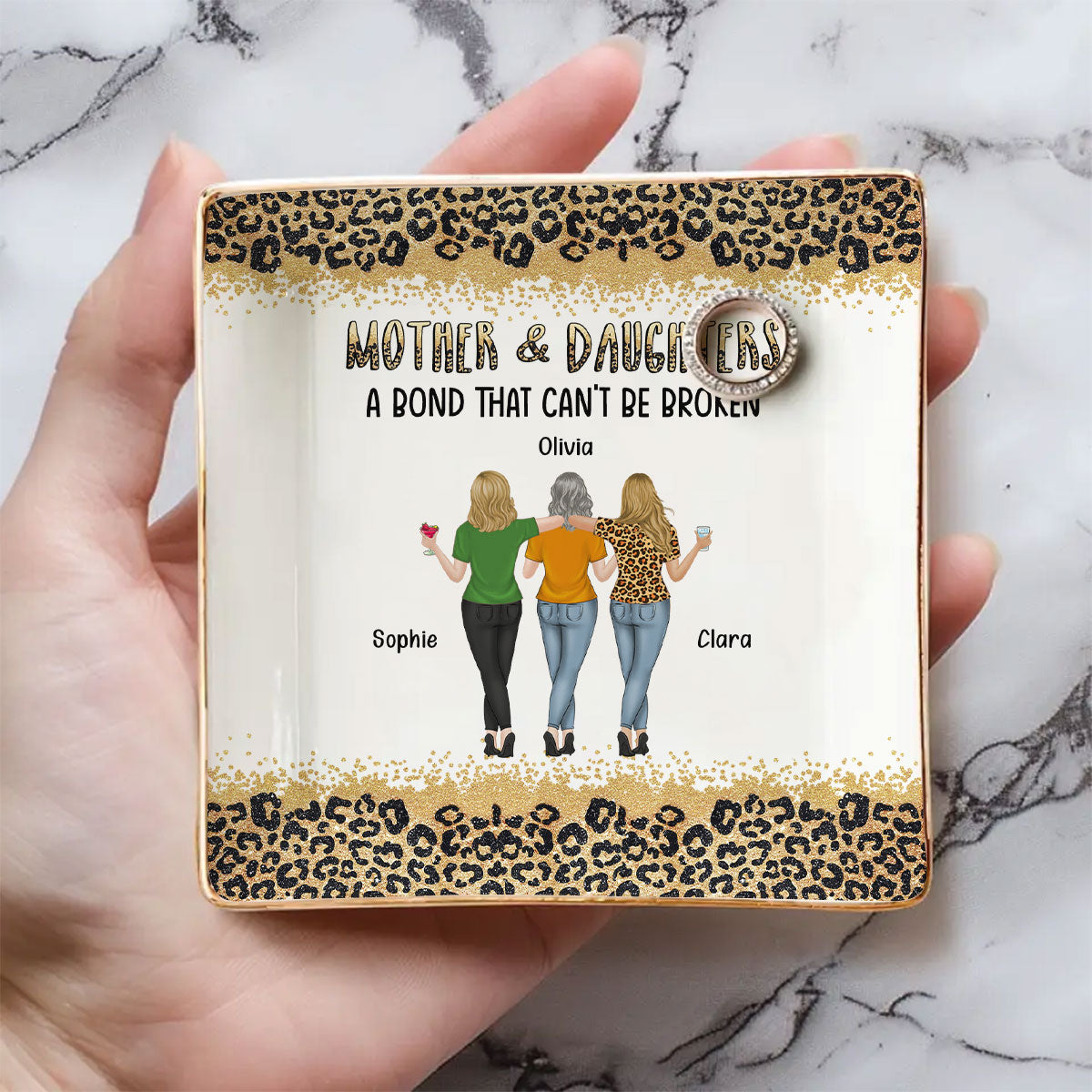 Mom And Daughter - Personalized Custom Jewelry Dish