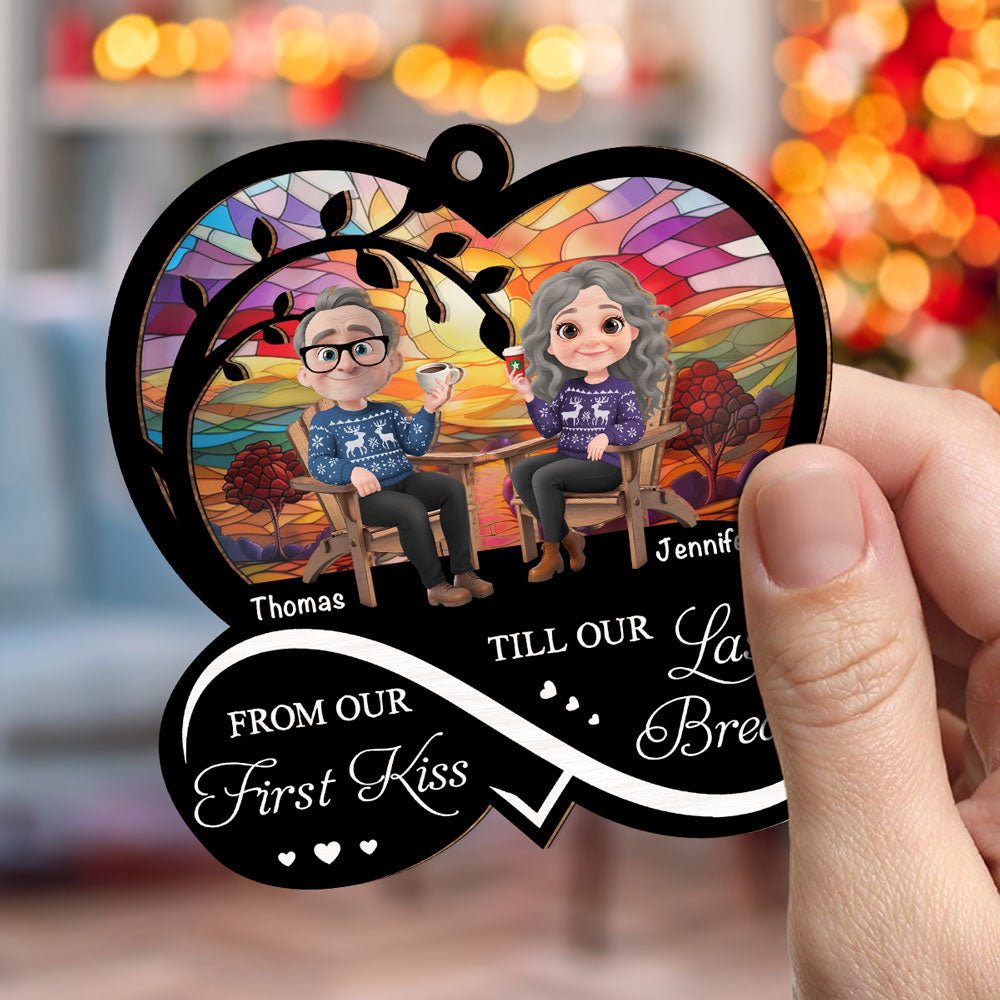 From You And Me First Kiss - Personalized Custom Suncatcher Ornament