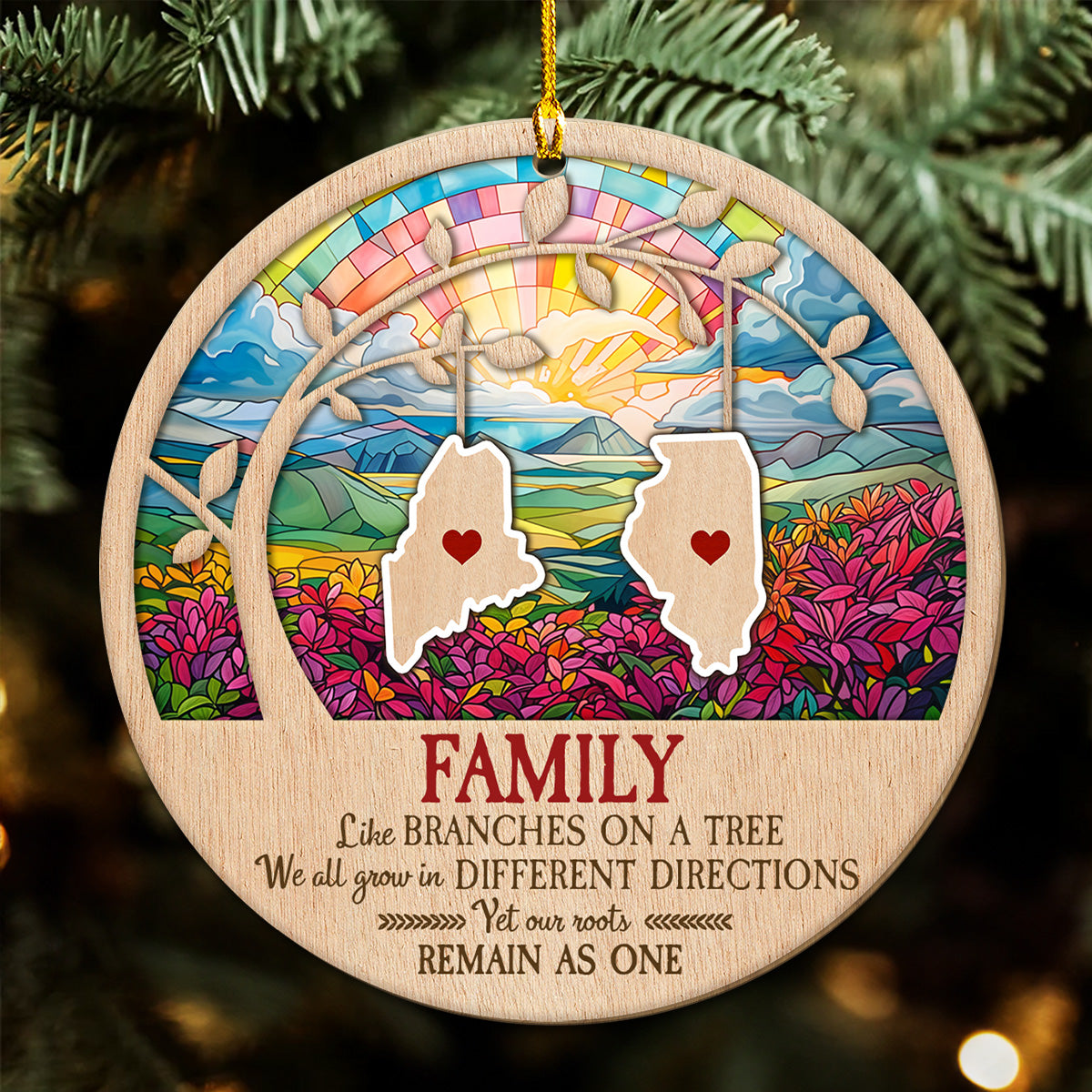 Family Like Branches On A Tree - Personalized Custom Wood Ornament