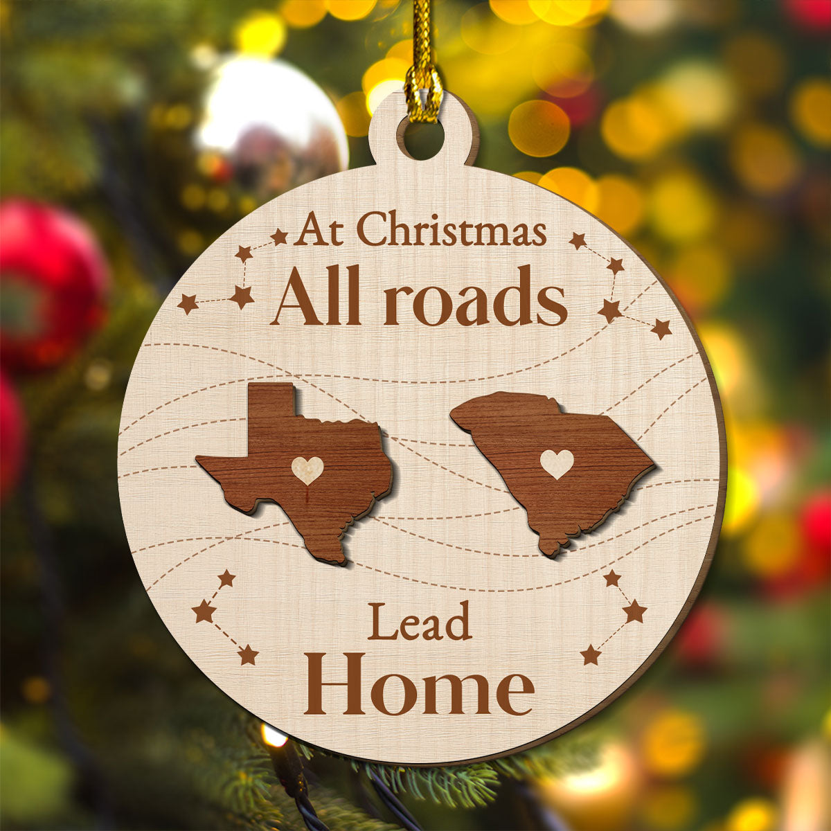 Our Home - Personalized Custom Freeshape 2-Layered Wood Ornament
