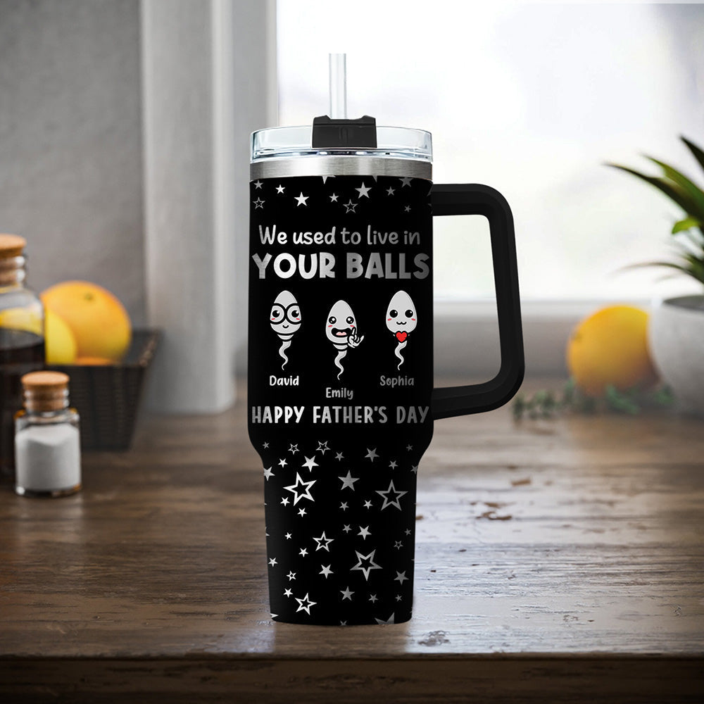 Your Balls - Personalized Custom Engraved 40oz Tumbler With Handle