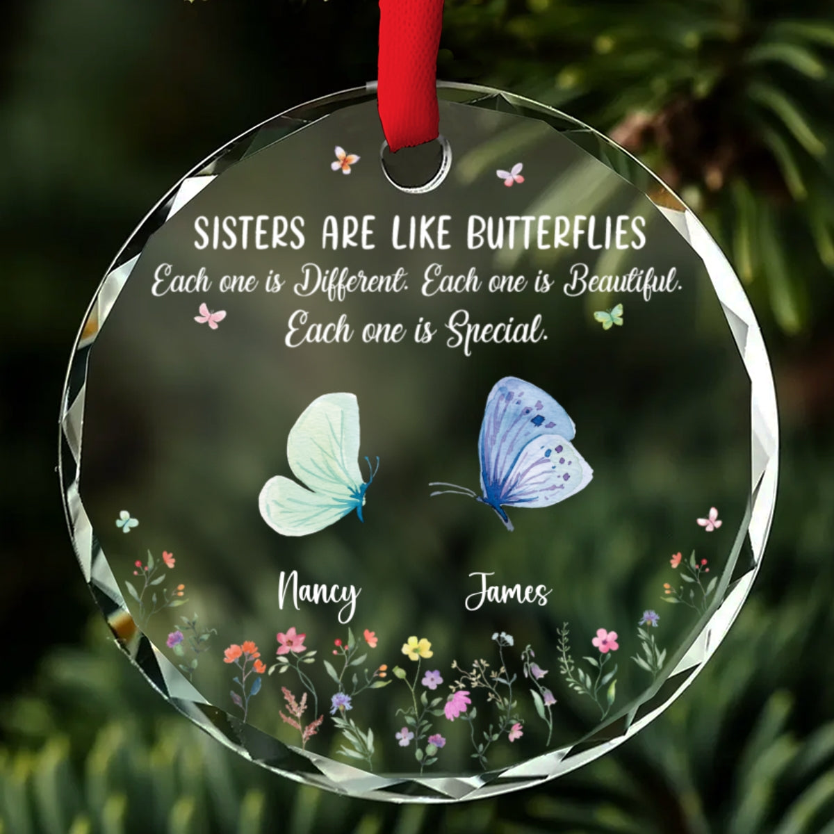 Sister Are The Gardeners Of Our Souls - Personalized Custom Glass Ornament