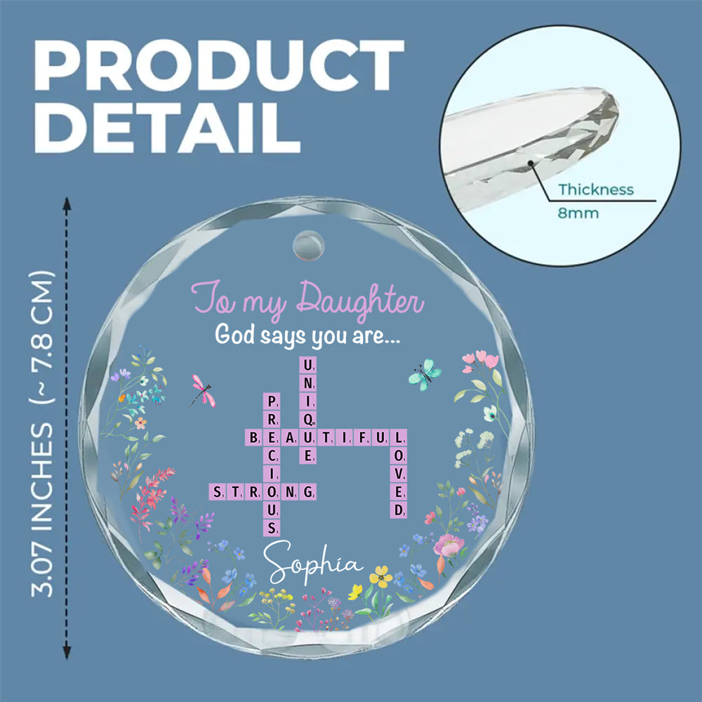 God Says You Are - Personalized Custom Glass Ornament
