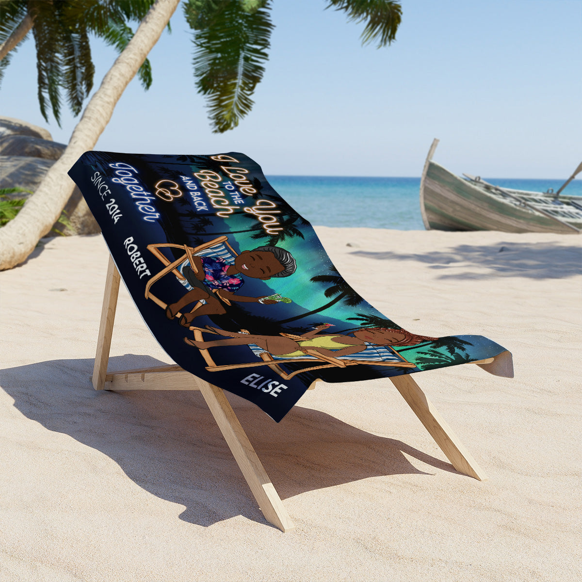 Love And Beach - Personalized Custom Beach Towel