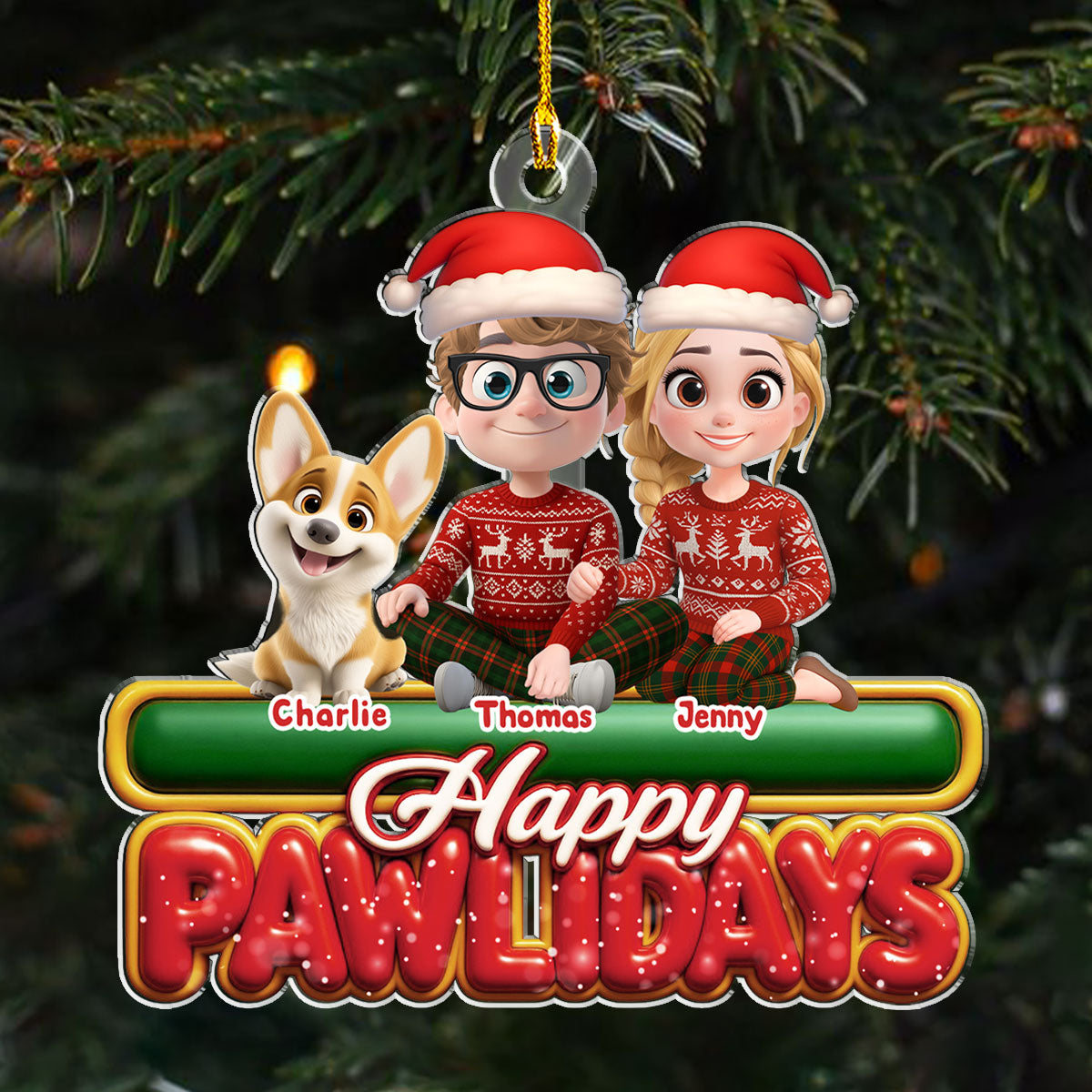 We And Our Dog Pawlidays - Personalized Custom Acrylic Ornament