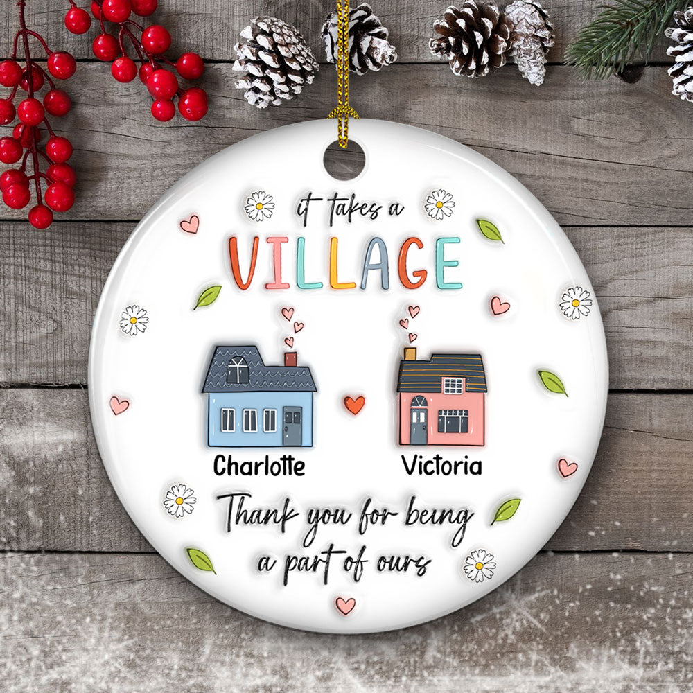 Thank You For Being A Part Of Ours - Personalized Custom 3D Inflated Effect Ceramic Ornament