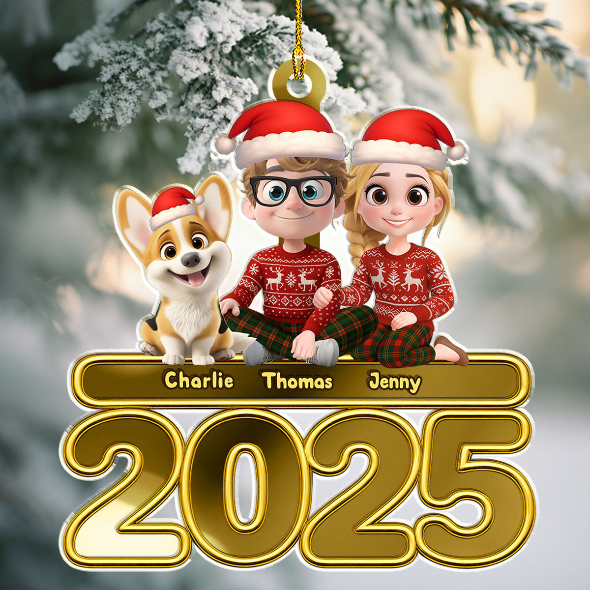 We And Our Dog - Personalized Custom Mirrored Acrylic Ornament