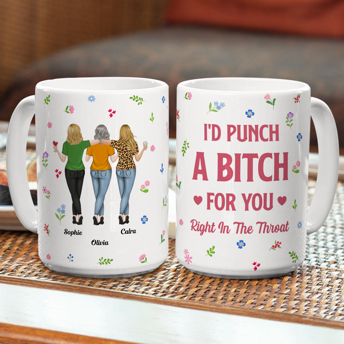 Punch Bitch Besties - Personalized Custom Coffee Mug