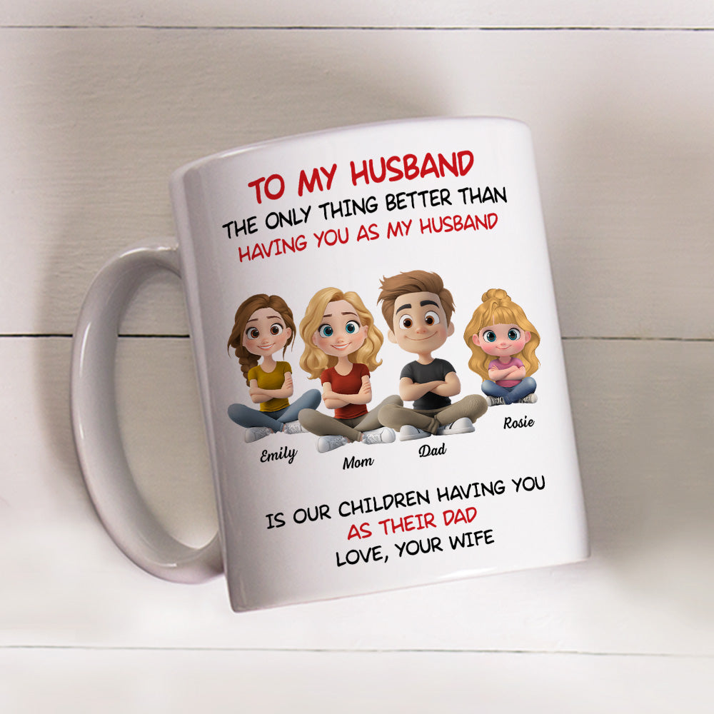 To My Husband Cartoonize - Personalized Custom Coffee Mug