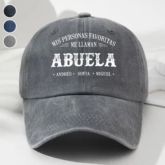 Mis Personas Favoritas Me Llaman Nana - Gorra de Mezclilla Vintage Lavada Personalizada