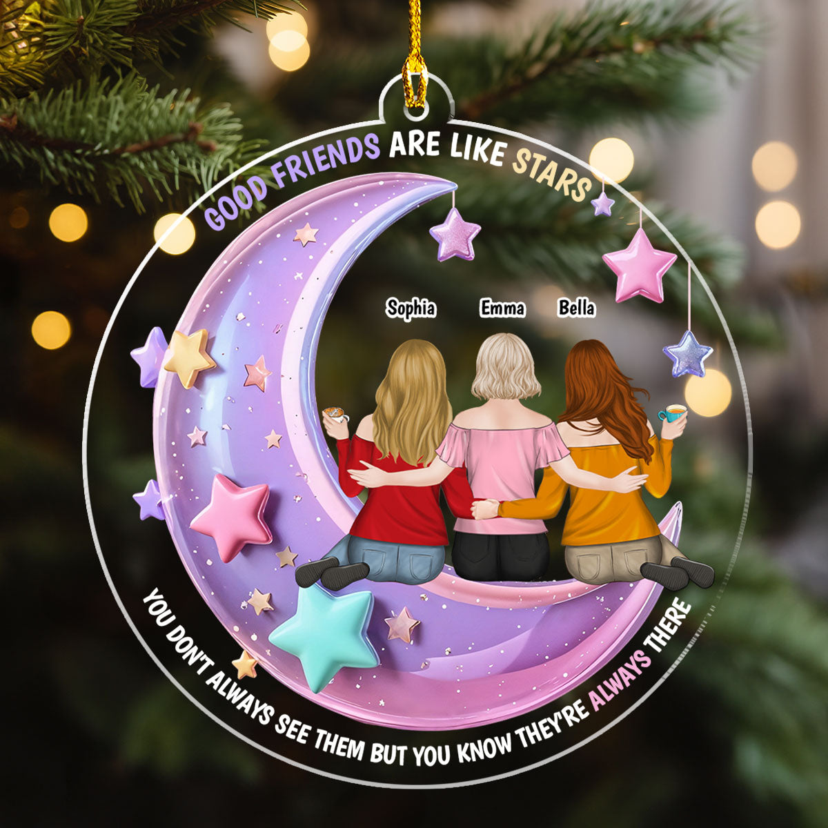 Best Friend Always There - Personalized Custom Acrylic Ornament