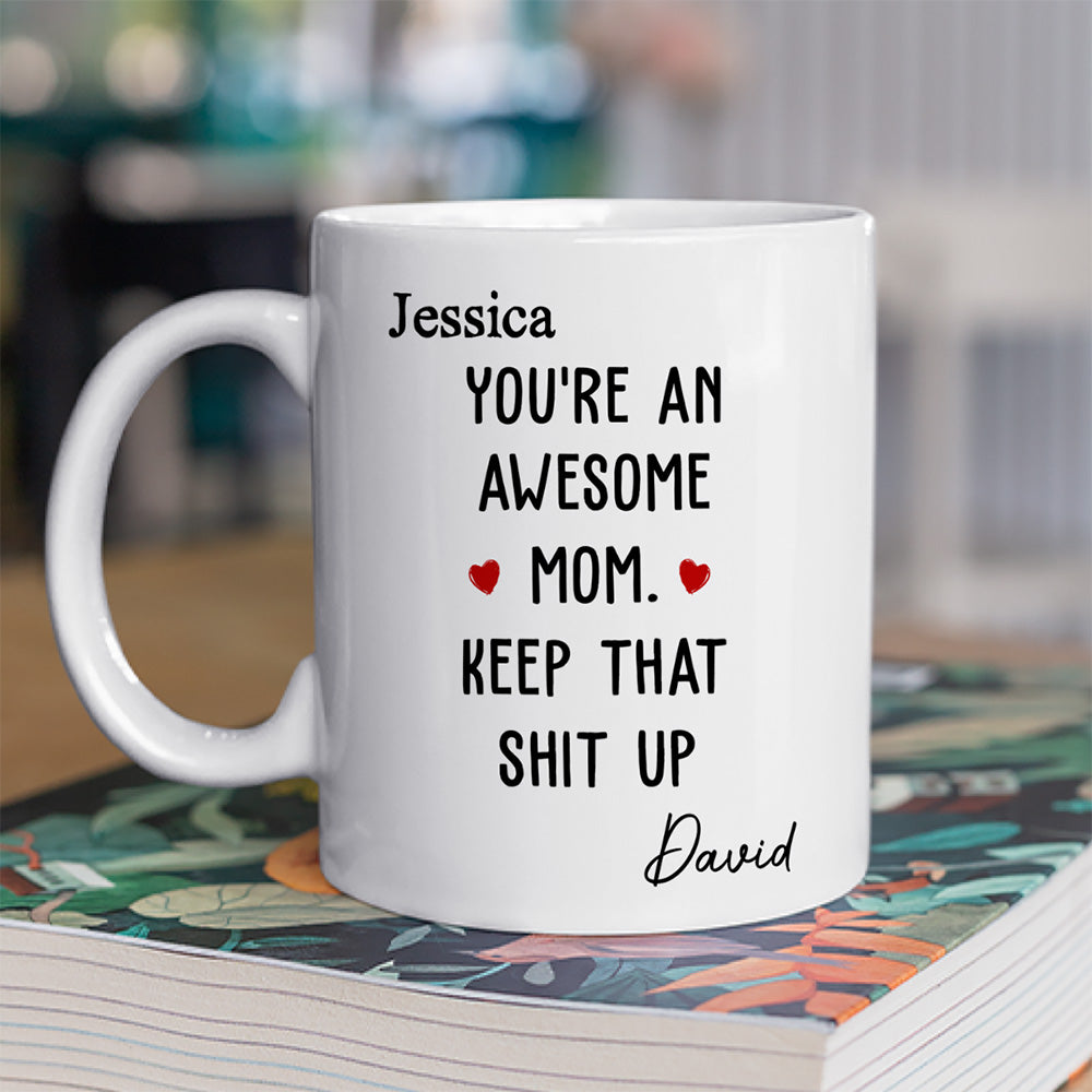 Amazing Mom Keep The Vibe - Personalized Custom Coffee Mug