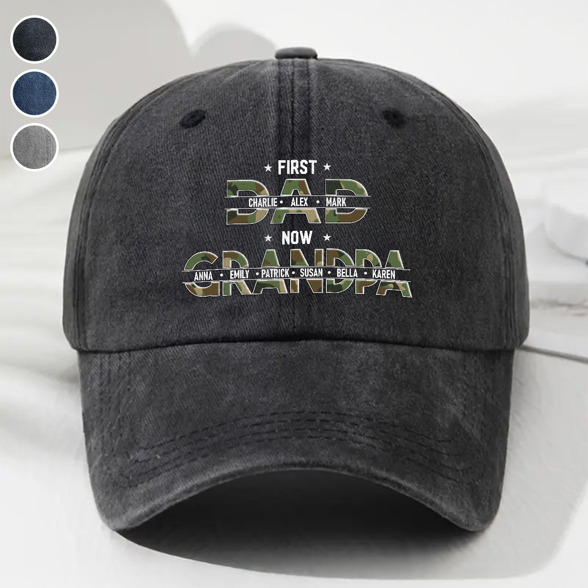 Best Papa Ever - Personalized Custom Vintage Washed Denim Cap