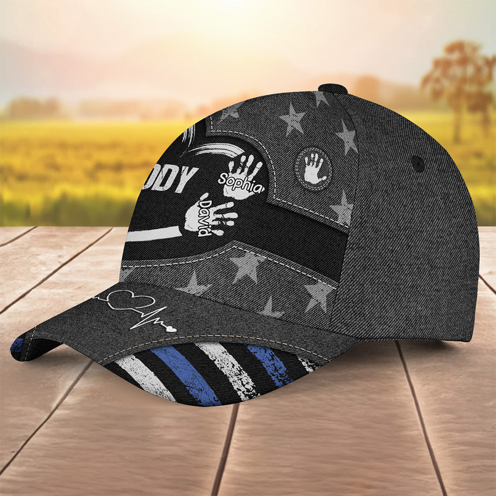Grandpa Dad Kids Handprints - Personalized Custom Classic Cap