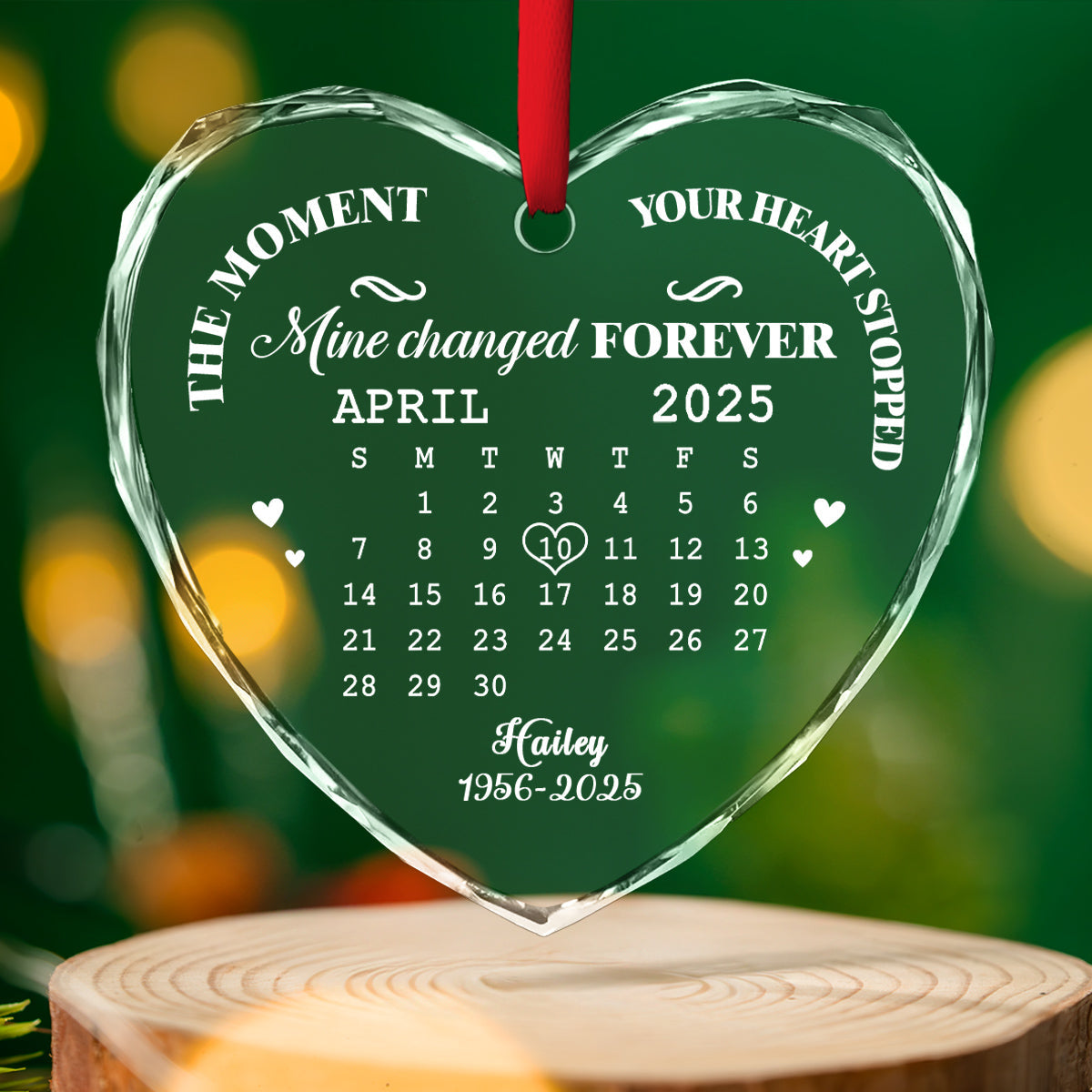 The Moment Heart Stopped - Personalized Custom Glass Ornament