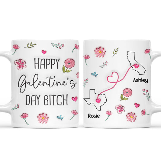 Galentine Club Knows No Distance - Personalized Custom 3D Inflated Effect Mug