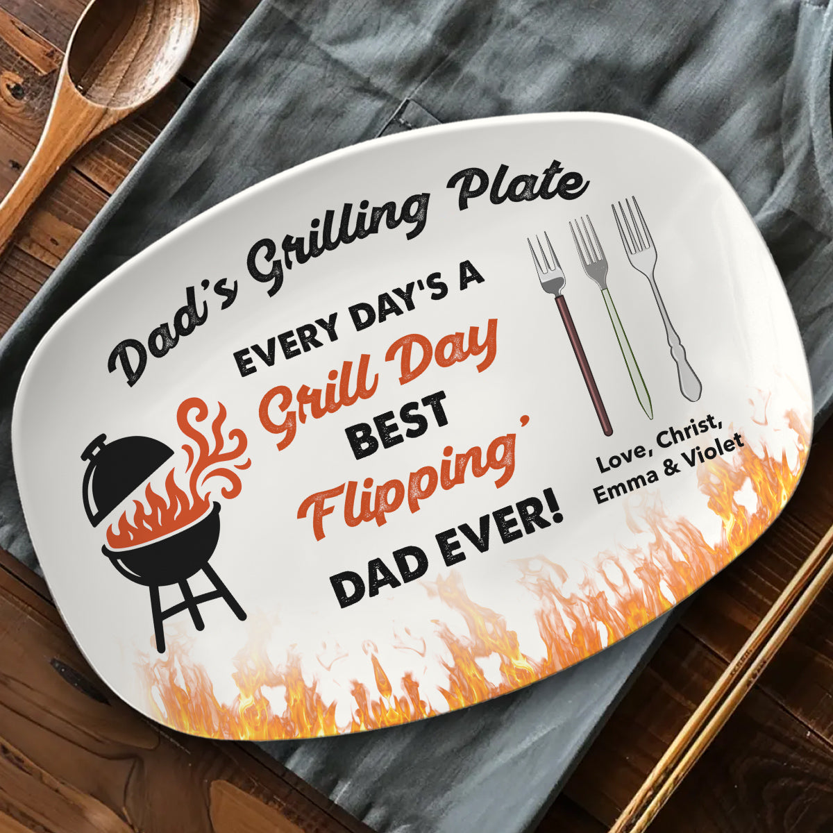 King Of The Grill - Personalized Custom Platter