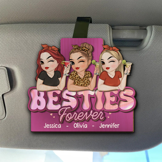 Besties Forever - Personalized Custom Car Visor Clip