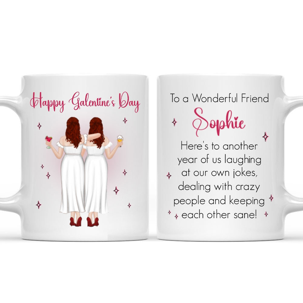 Galentines Valentines Besties - Personalized Custom Coffee Mug