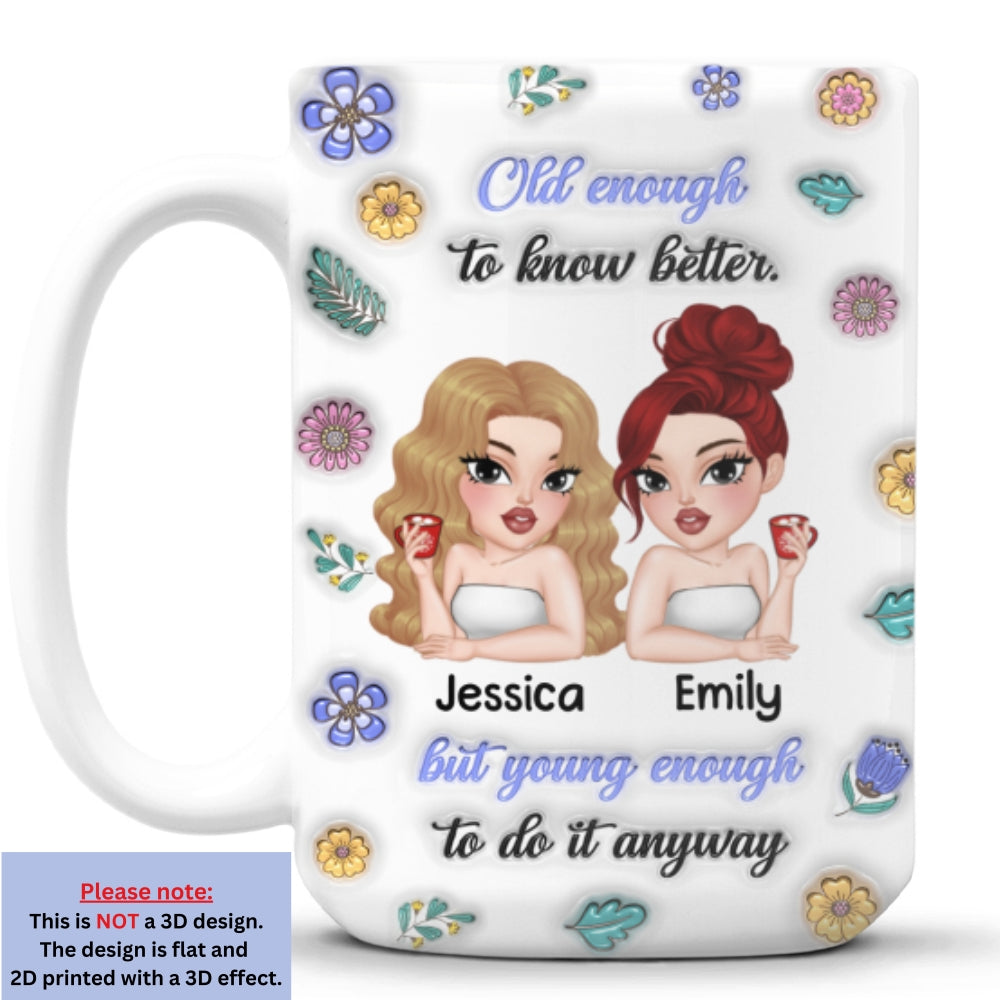 Mature In Age Reckless At Heart- Personalized Custom 3D Inflated Effect Mug