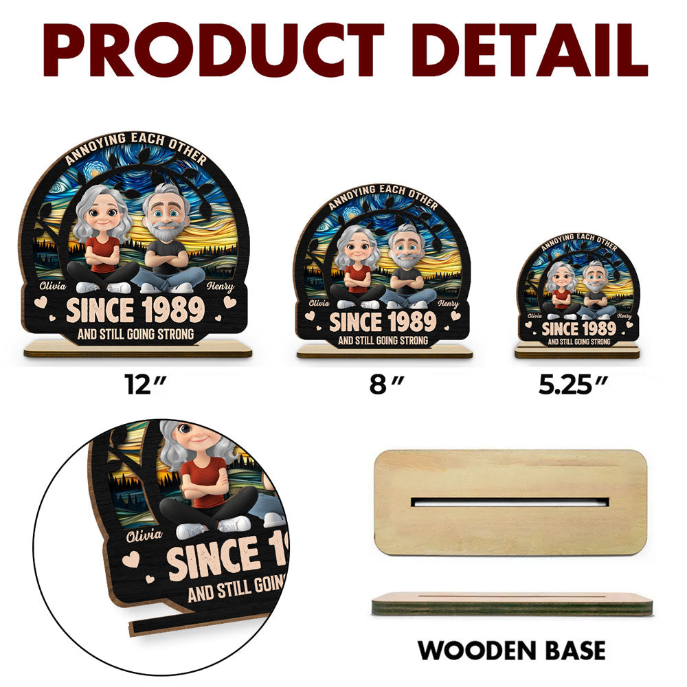 Love You Forever - Personalized Custom 2-Layer Wood Plaque With Flat Base