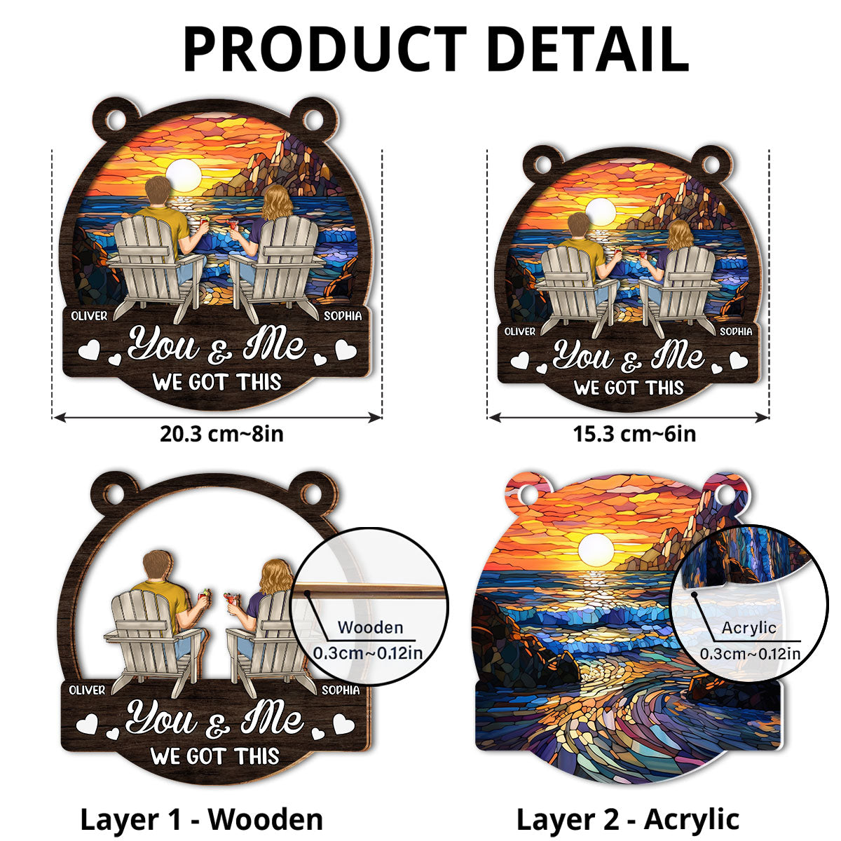 You Are My Rainbow - Personalized Custom Suncatcher