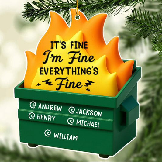 Dumpster Fire - Personalized Custom Acrylic Ornament