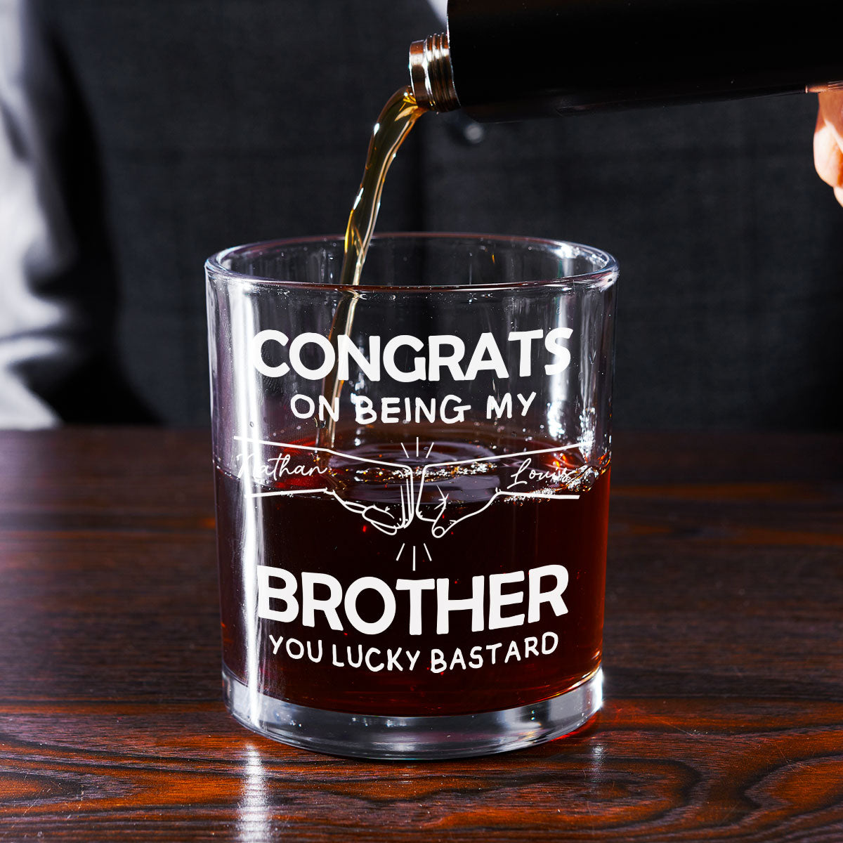 Congrats On Being My Brother - Personalized Custom Whiskey Glass