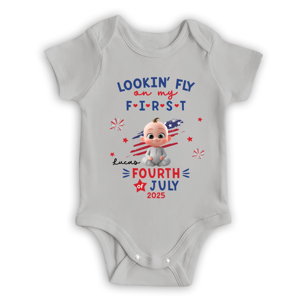 My First 4th July - Personalized Custom Baby Onesie