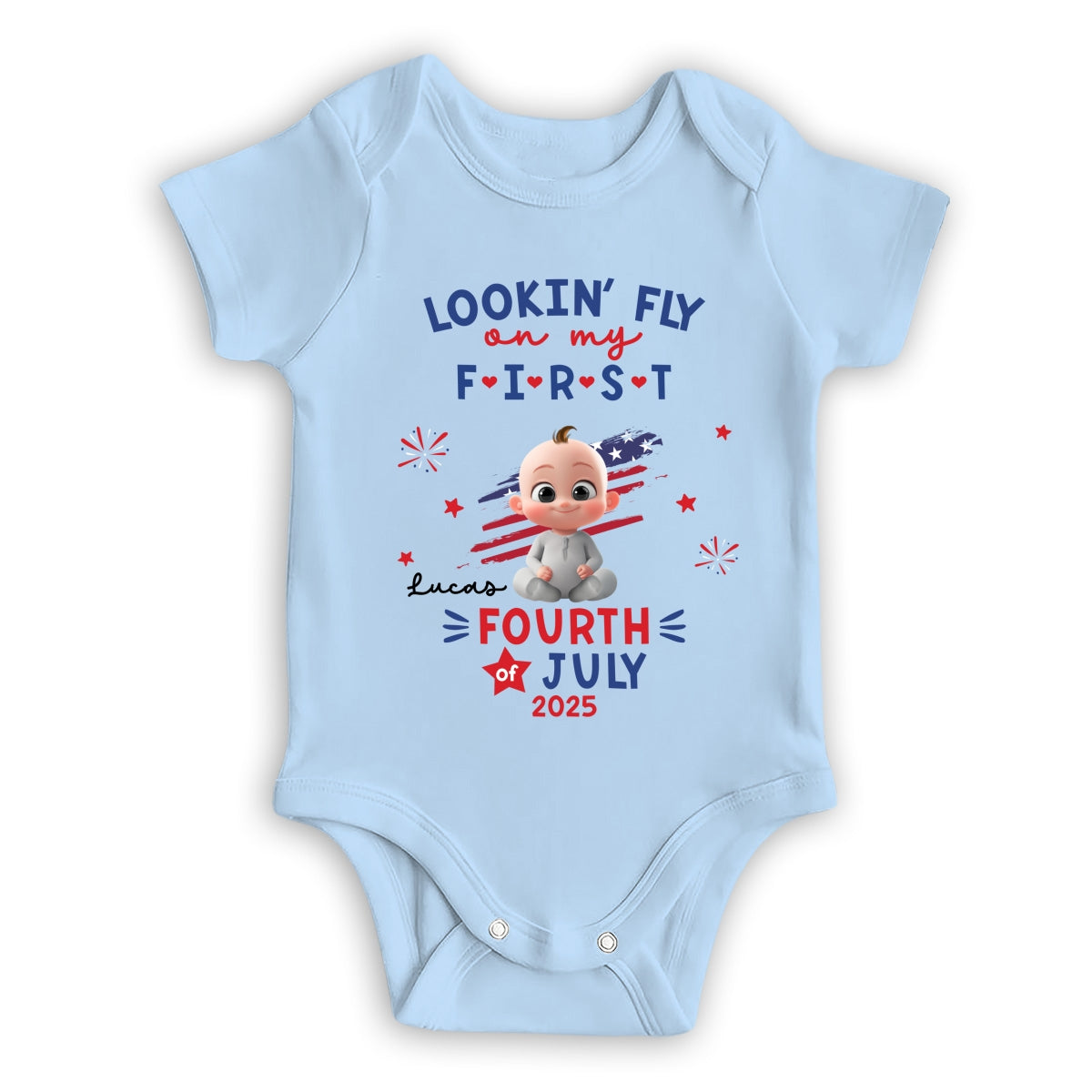 My First 4th July - Personalized Custom Baby Onesie